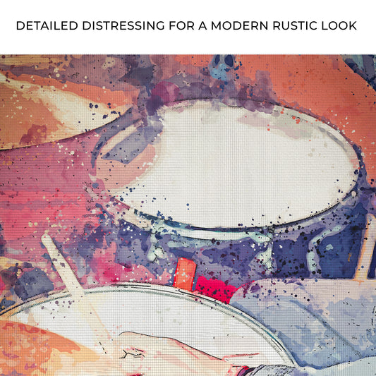 Drums Watercolor Canvas Wall Art Zoom - Image by Tailored Canvases