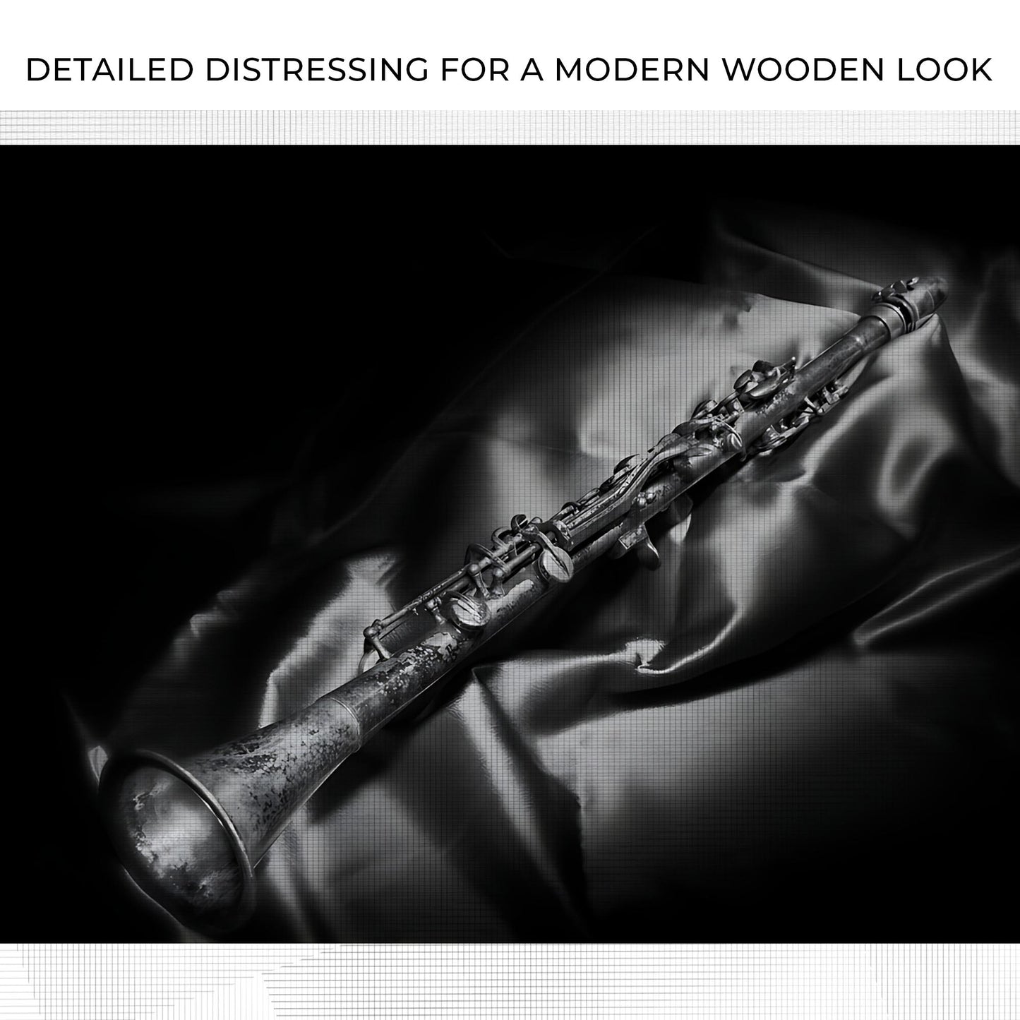 Clarinet Monochrome Canvas Wall Art Zoom - Image by Tailored Canvases