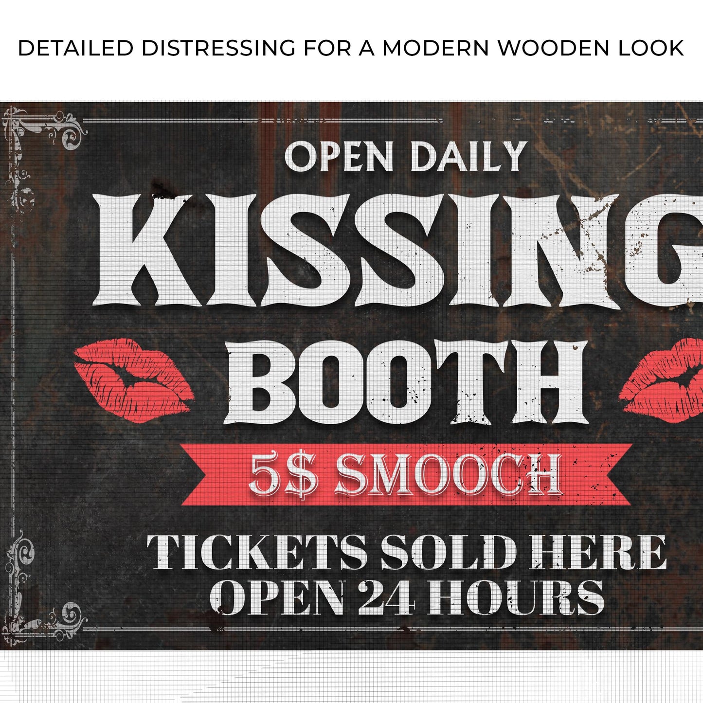 Tickets Sold Here Kissing Booth Sign Zoom - Image by Tailored Canvases