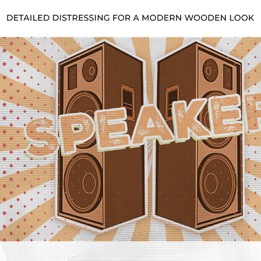 Music Equipment Speakers Retro Canvas Wall Art Zoom  - Image by Tailored Canvases