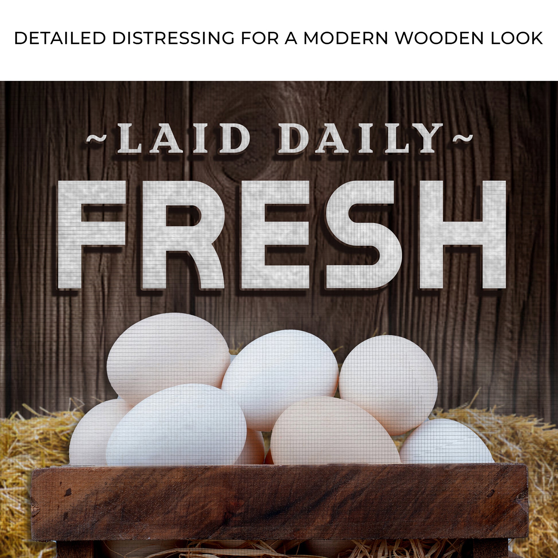 Laid Daily Farm Fresh Eggs Sign Zoom - Image by Tailored Canvases