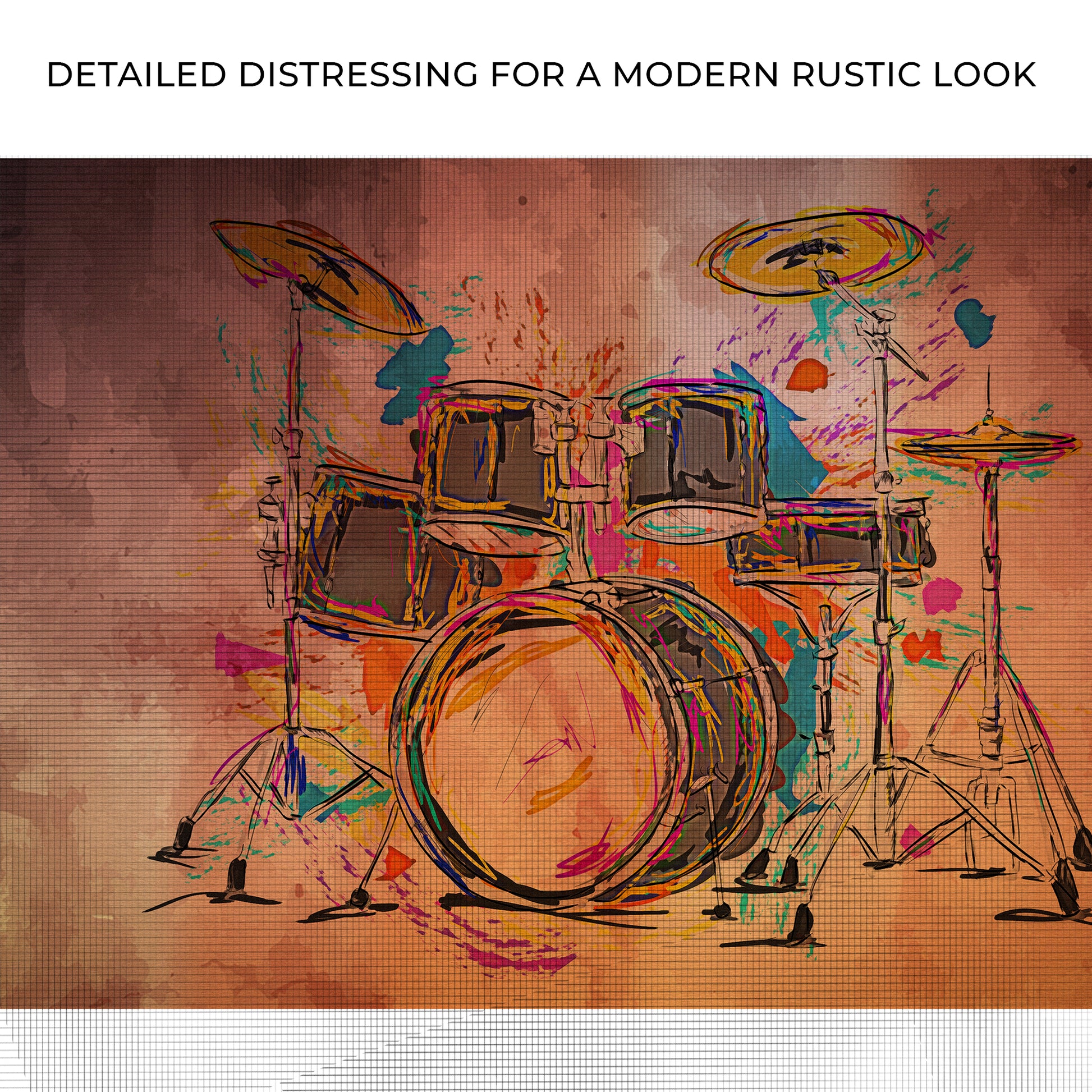 Drums Abstract Canvas Wall Art Zoom - Image by Tailored Canvases