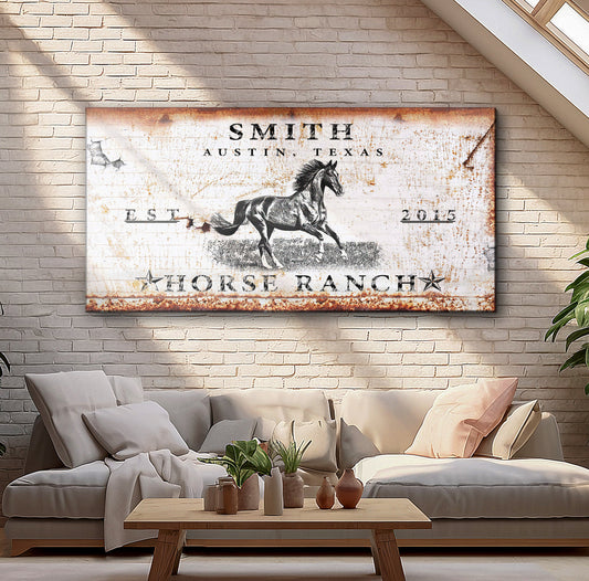 Rustic Horse Ranch Sign