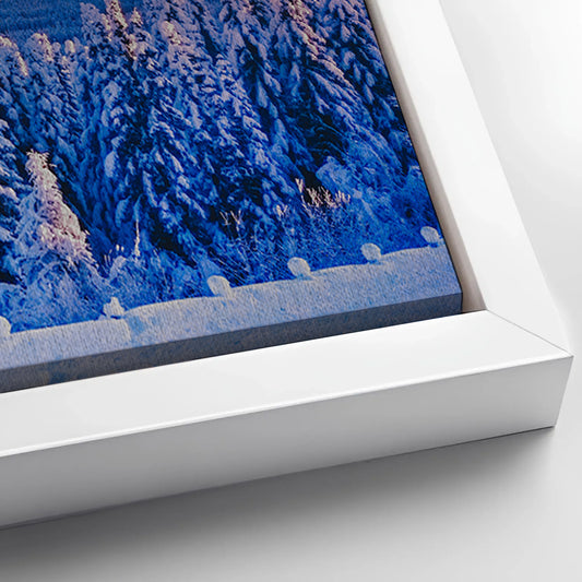 Save 33% When You Add A Frame To Your 48x24 Snow Covered Forest Canvas Wall Art Canvas Now