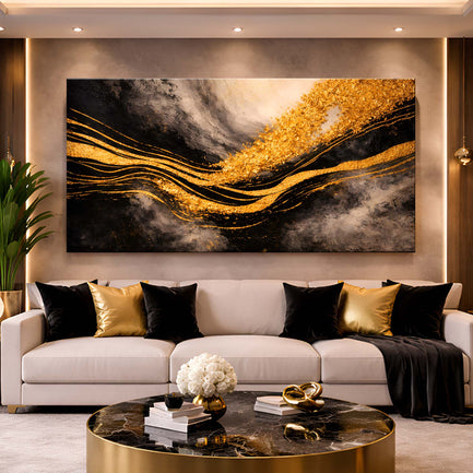 Black And Gold Gilded Currents