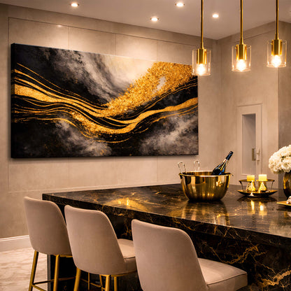 Black And Gold Gilded Currents