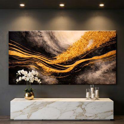Black And Gold Gilded Currents