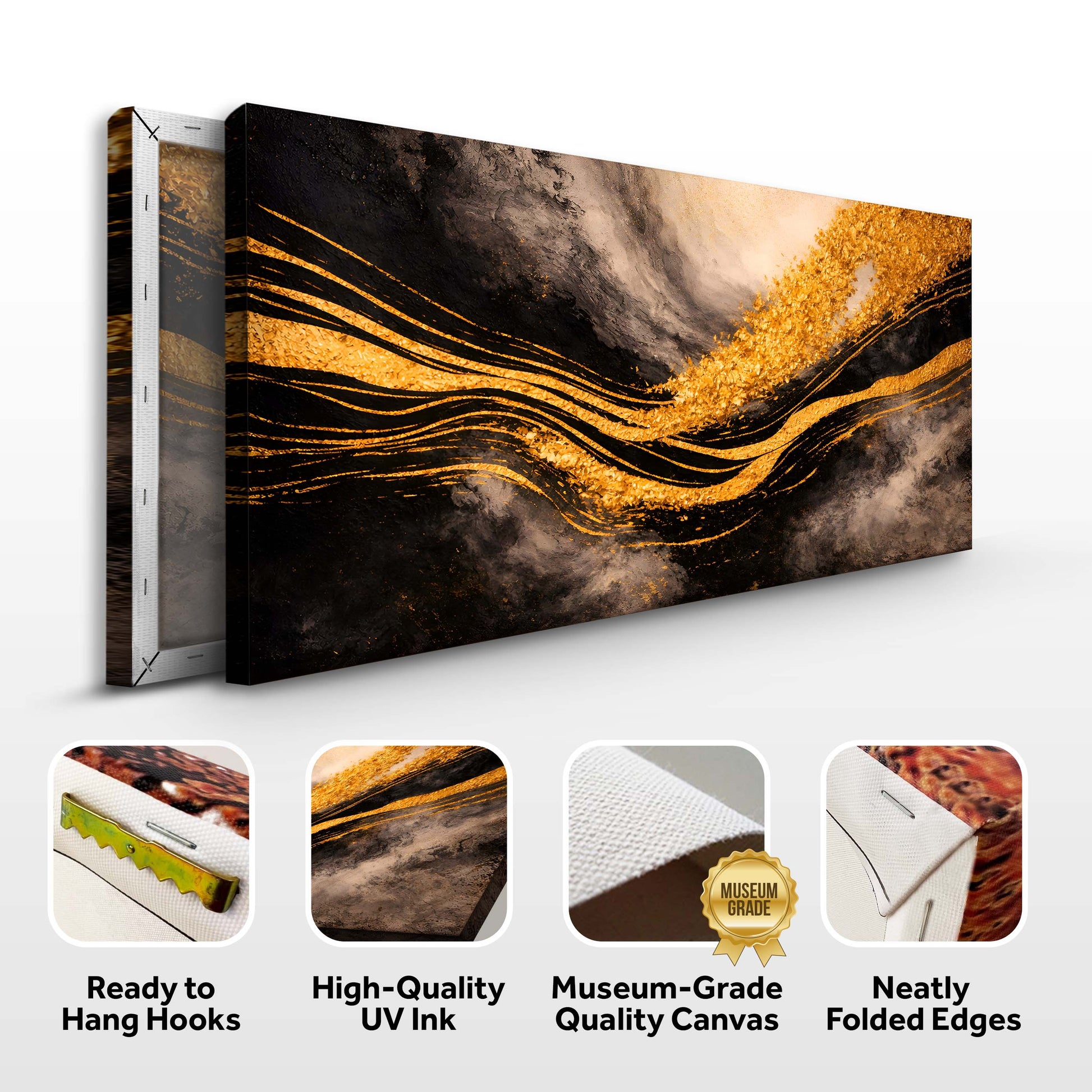 Black And Gold Gilded Currents