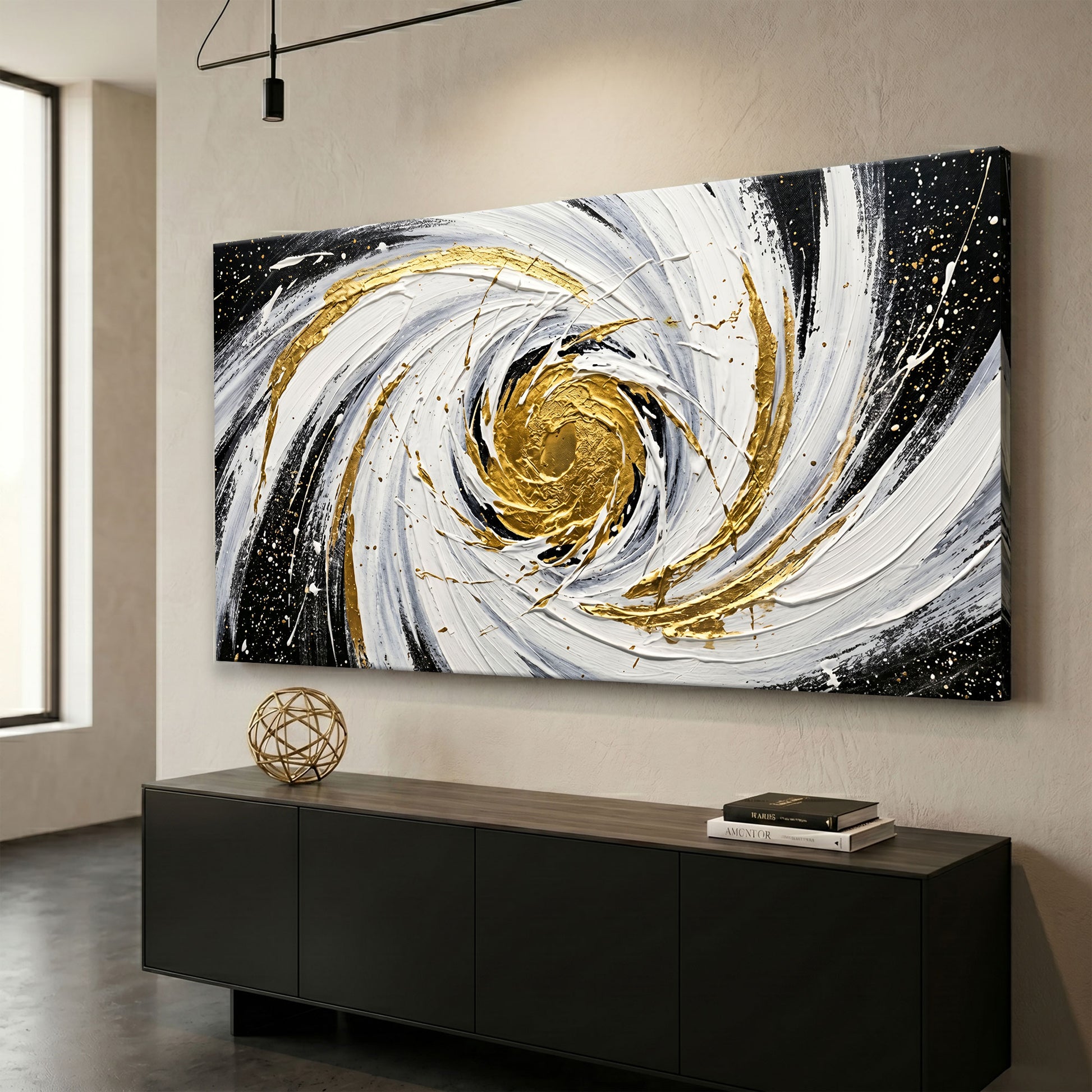 Black and White Bold Gestural Abstract