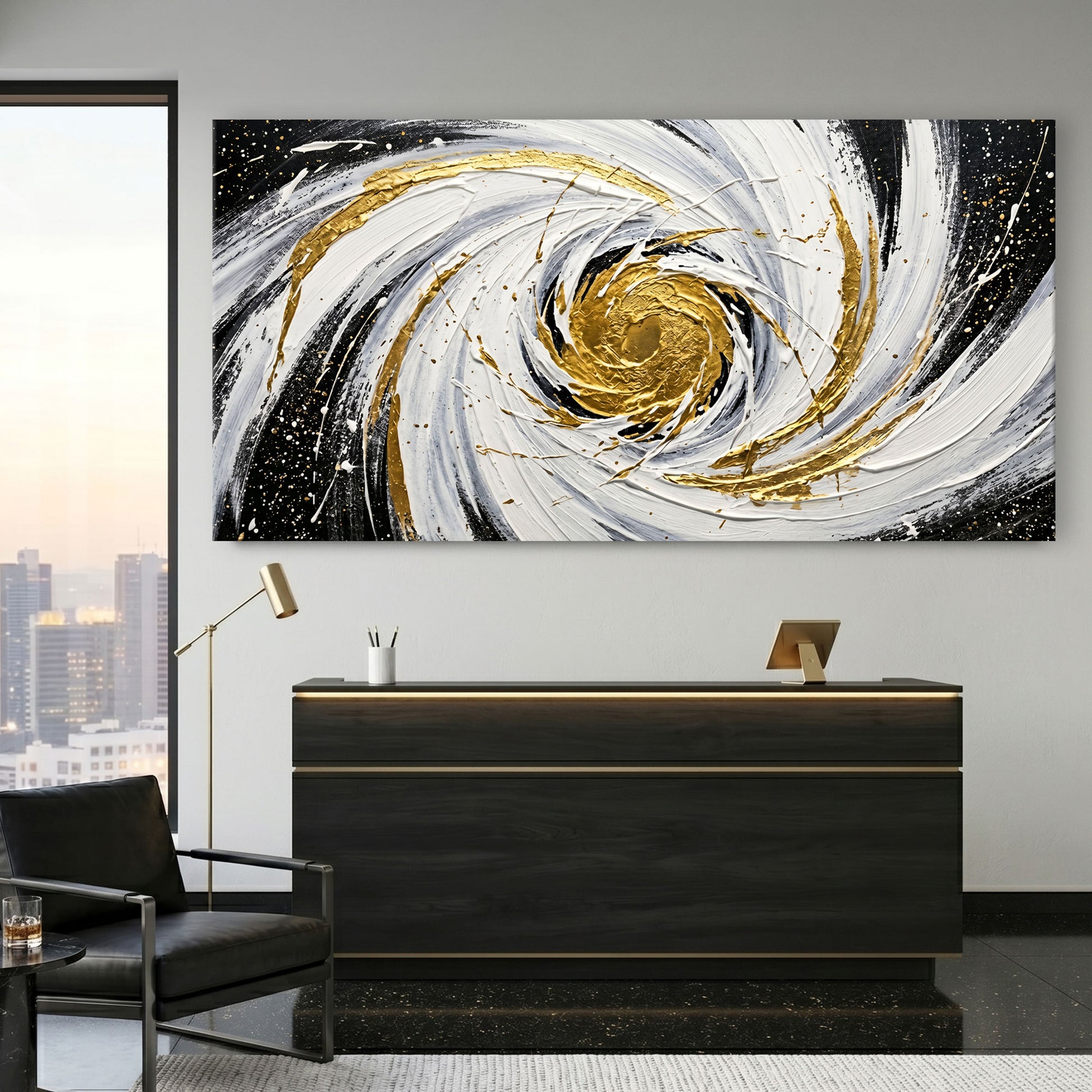 Black and White Bold Gestural Abstract