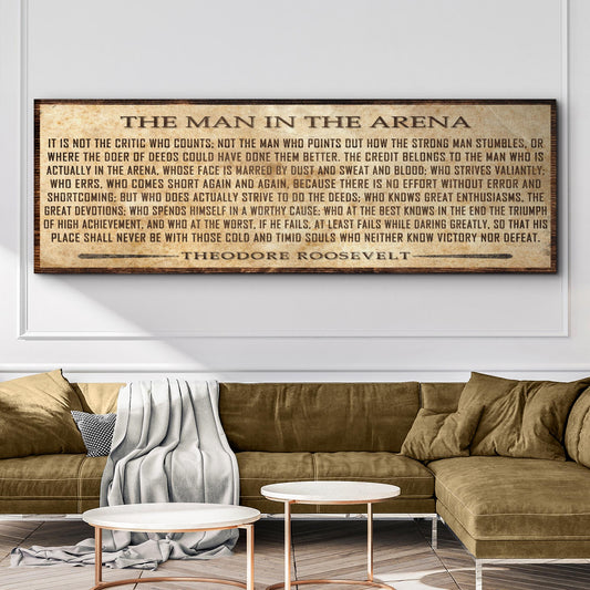 The Man In The Arena Sign V