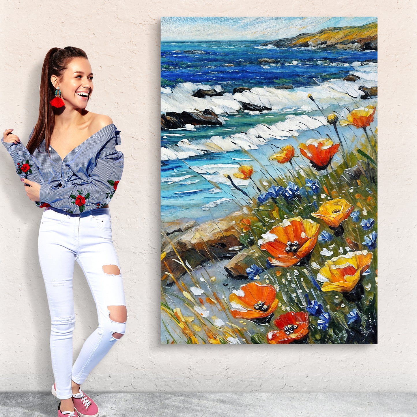 Canvas Print: "Coastal Blooms"