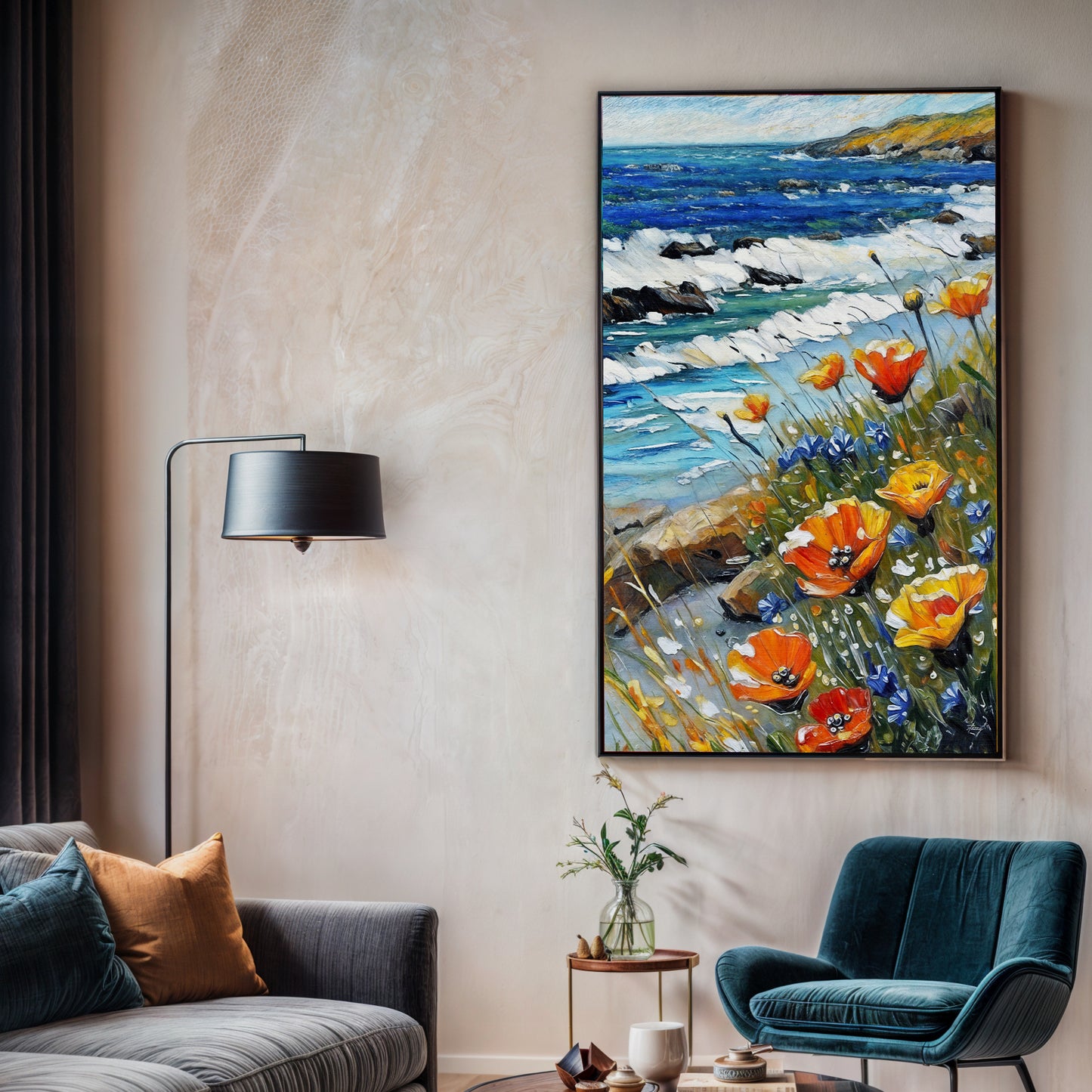 Canvas Print: "Coastal Blooms"