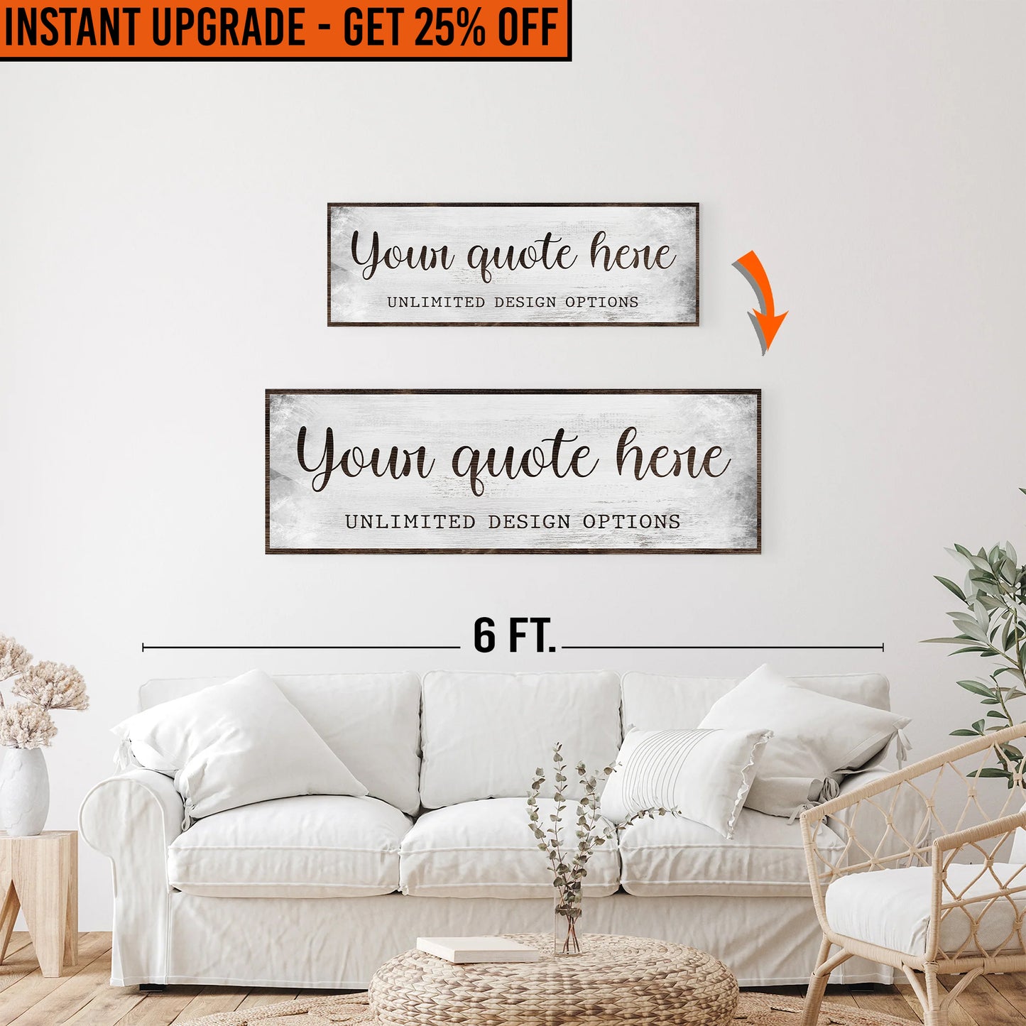 Upgrade Your 12x36 Inches 'Custom Quote' (Style 1) Canvas Measuring To 16x48 Inches