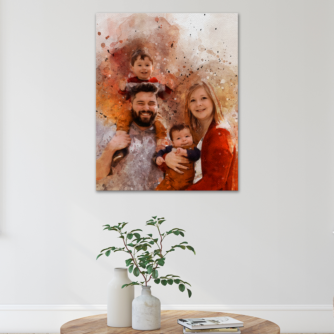 Watercolor Family Portrait Sign