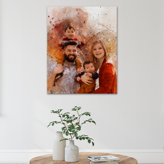 Family Watercolor Portrait Sign