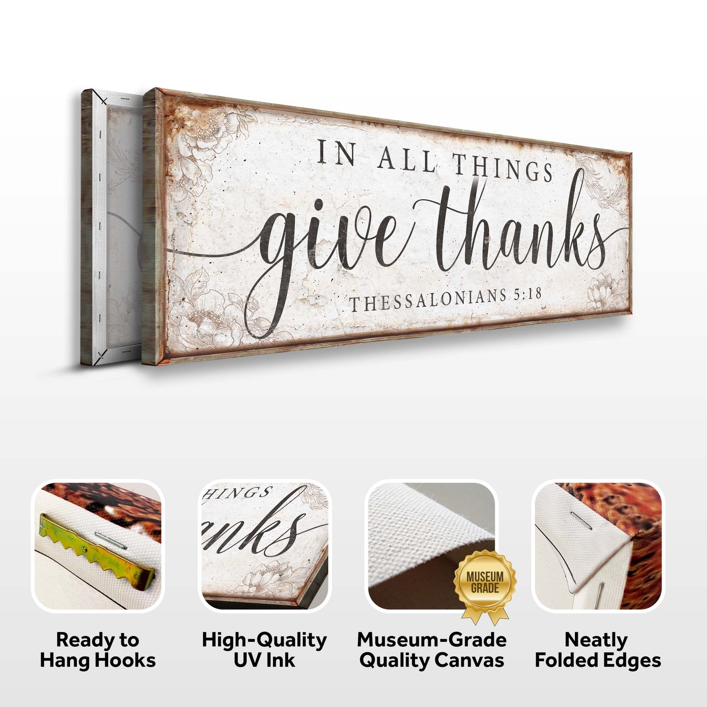 In All Things Give Thanks Thessalonians 5:18 Faith Sign