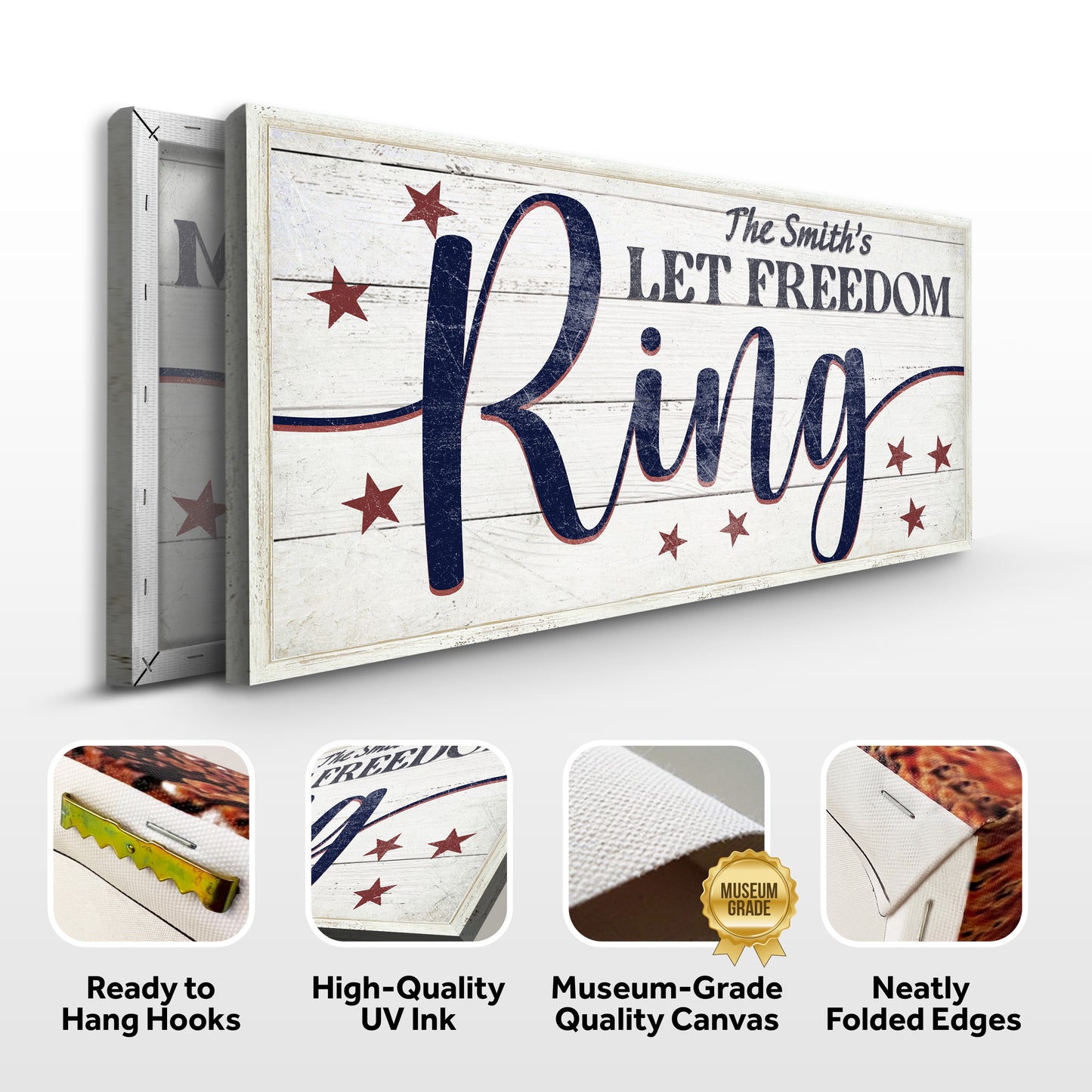 Let Freedom Ring Personalized Sign Specs - Image by Tailored Canvases