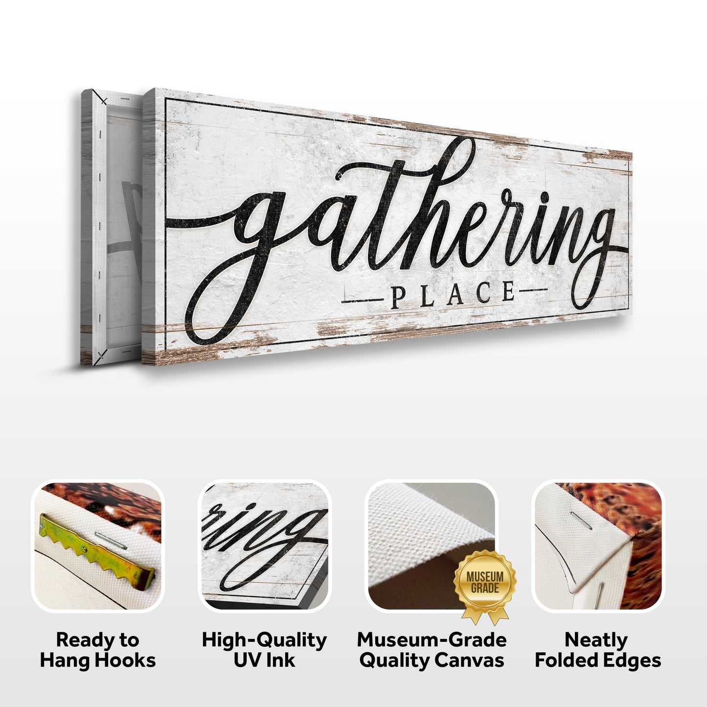 Gathering Place Kitchen Sign Decor | Dining Room Canvas Wall Art | Thanksgiving Sign Wall Art | Kitchen Wall Decor | Living Room Wall Decor