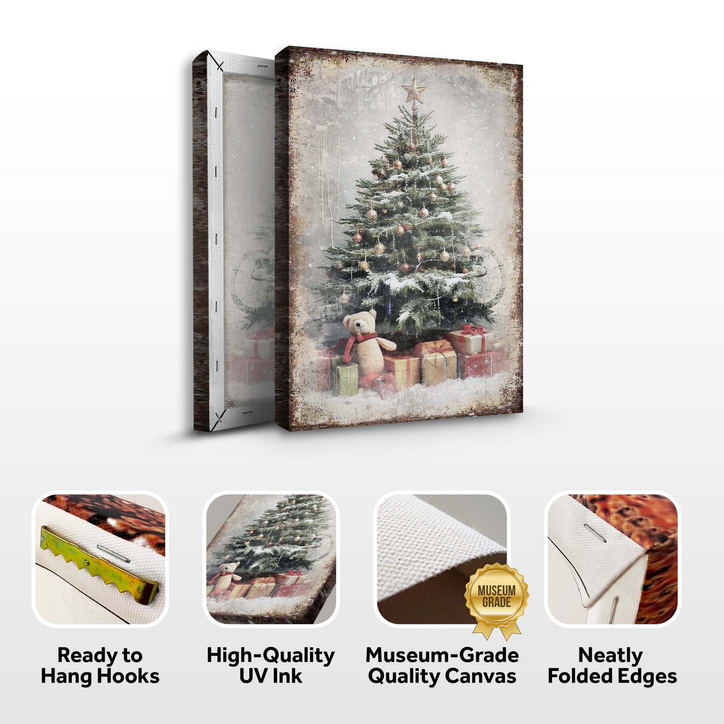 Vintage Christmas Tree With Gifts Wall Art II