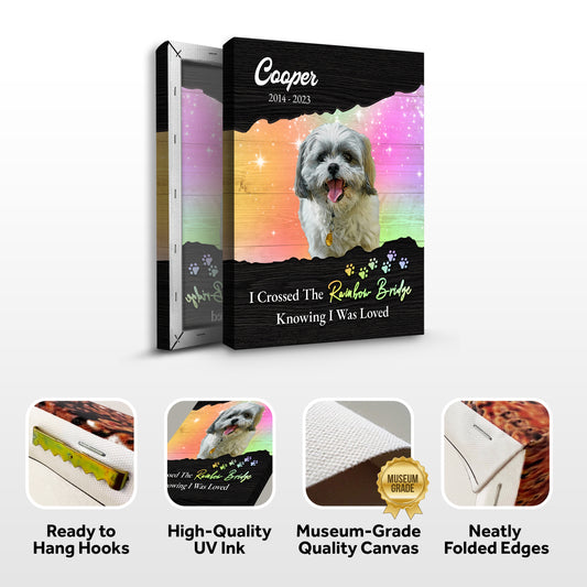 Pet Memorial Sign I Crossed The Rainbow Bridge II