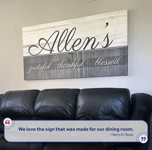 Family Grateful Sign