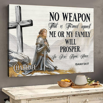 No Weapon That Is Formed Against You Will Prosper Isaiah 54:17 Faith Sign IV