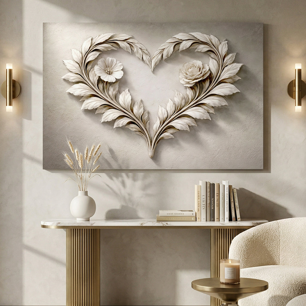 Elegant Romantic Leaf Heart