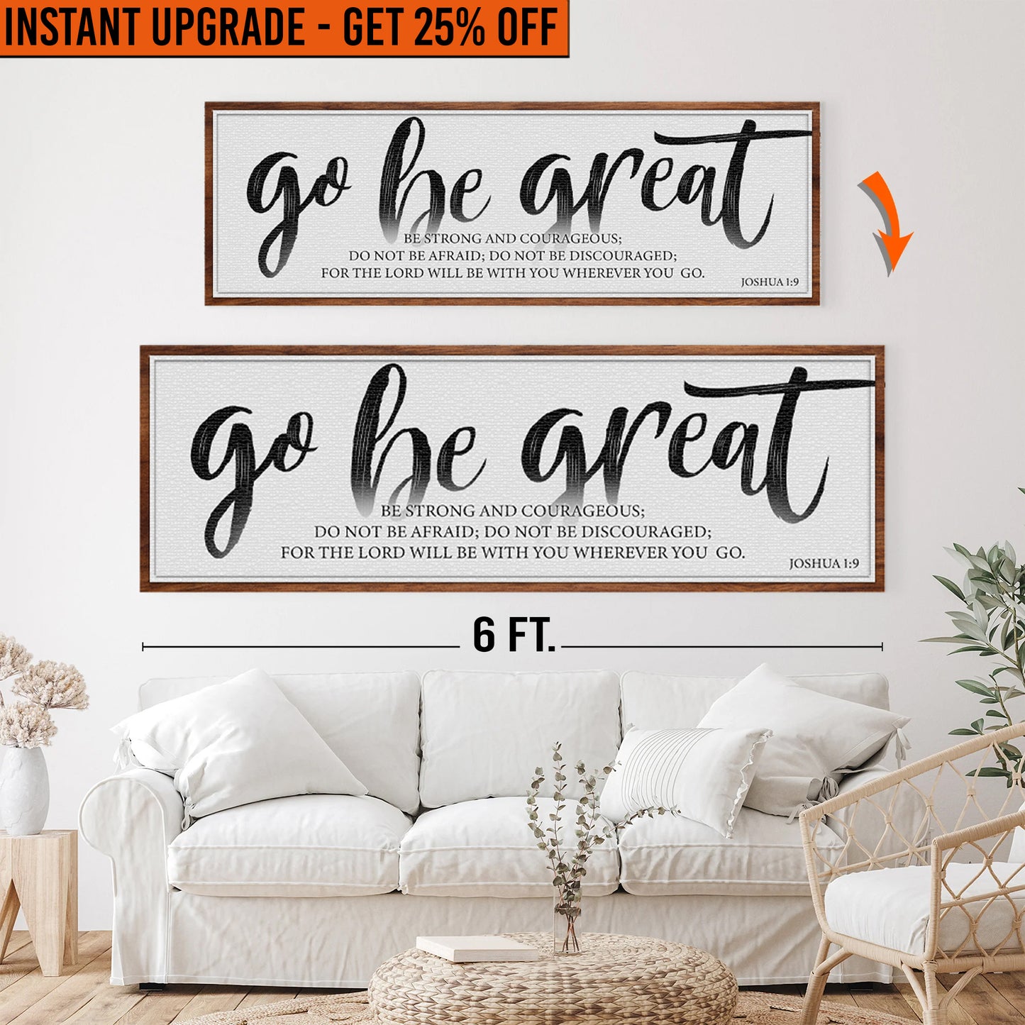 Upgrade Your 48x16 Inches 'Go Be Great' To 60x20 Inches Canvas