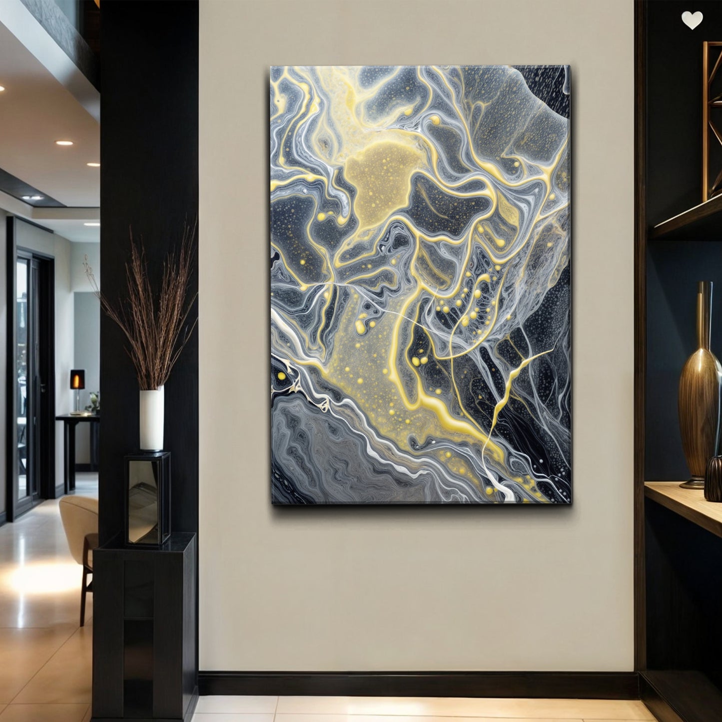 Golden Flow Wall Art