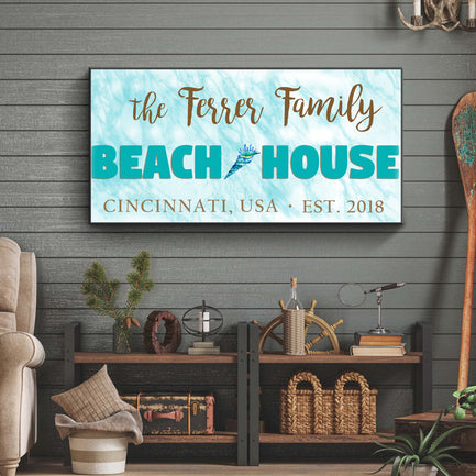 Beach House Sign Style 1 - Image by Tailored Canvases