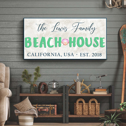 Beach House Sign Style 2 - Image by Tailored Canvases