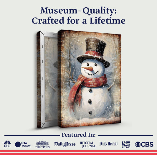 Vintage Snowman Christmas Wall Art - Image by Tailored Canvases