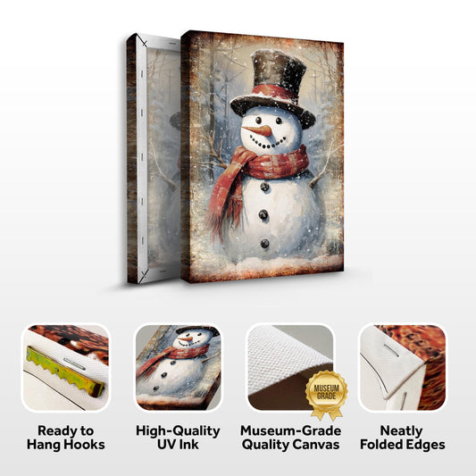 Vintage Snowman Christmas Wall Art - Image by Tailored Canvases