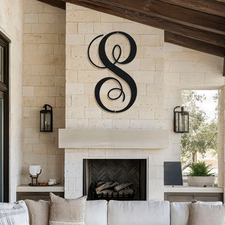 Fancy Initial Monogram - Steel Sign