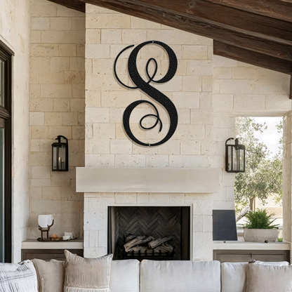 Fancy Initial Monogram - Steel Sign