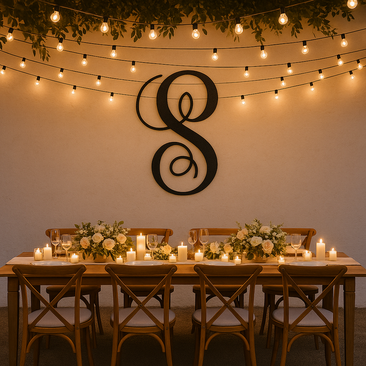 Fancy Initial Monogram - Steel Sign