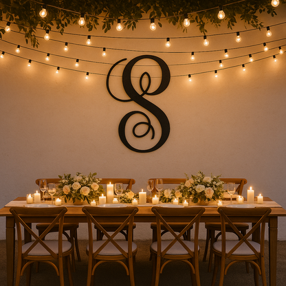 Fancy Initial Monogram - Steel Sign