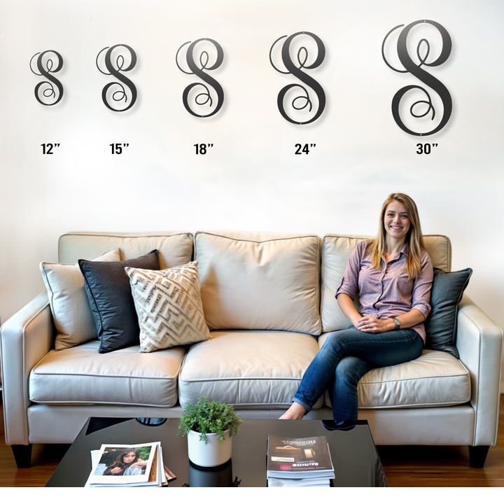 Fancy Initial Monogram - Steel Sign