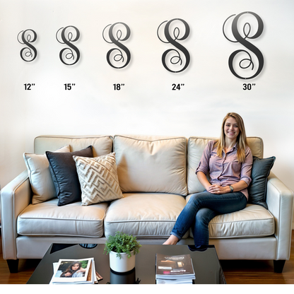 Fancy Initial Monogram - Steel Sign