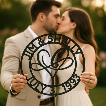 Infinite Love Monogram - Steel Sign