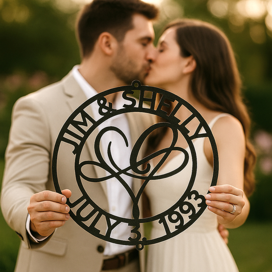 Infinite Love Monogram - Steel Sign