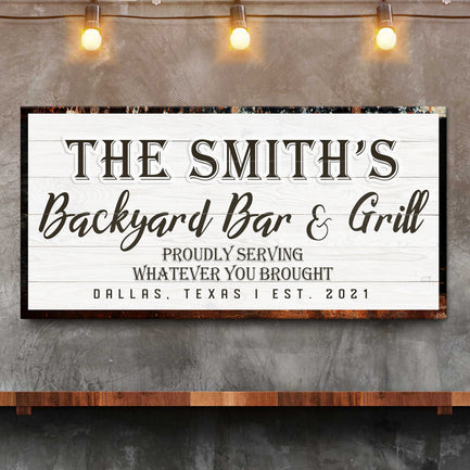 Backyard Bar & Grill Sign XIX - Image by Tailored Canvases
