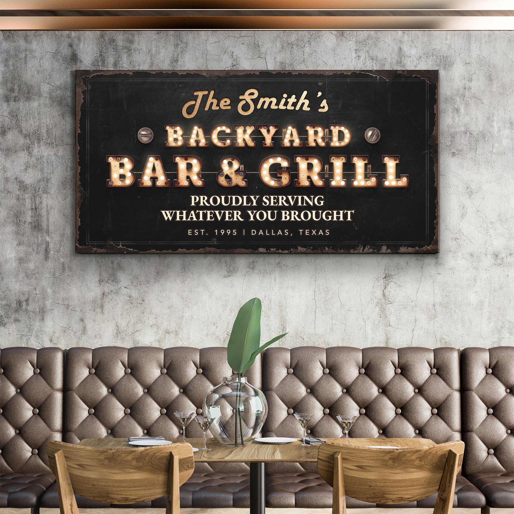 Backyard Bar & Grill Sign XVIII Style 2 - Image by Tailored Canvases