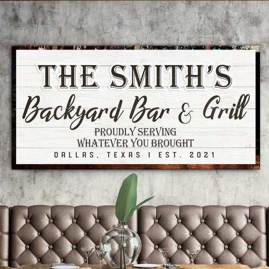 Backyard Bar & Grill Sign XIX Style 2 - Image by Tailored Canvases