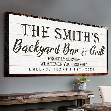 Backyard Bar & Grill Sign XIX  - Image by Tailored Canvases