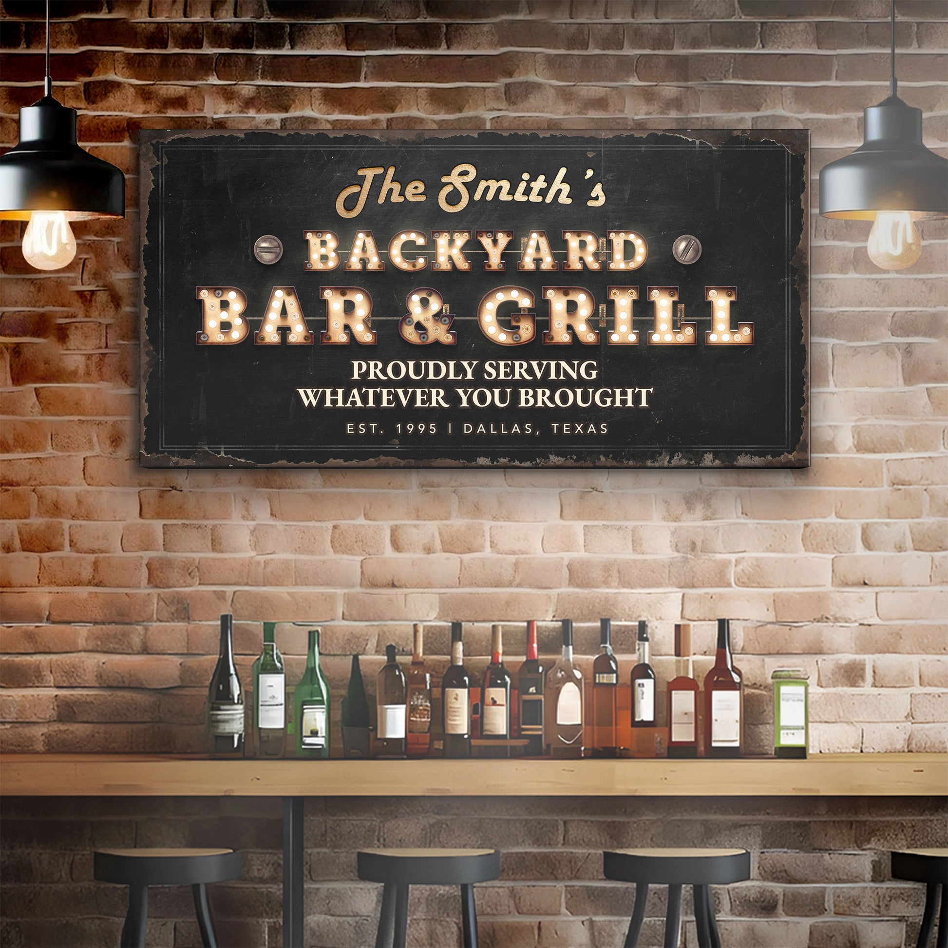 Backyard Bar & Grill Sign XVIII Style 1 - Image by Tailored Canvases