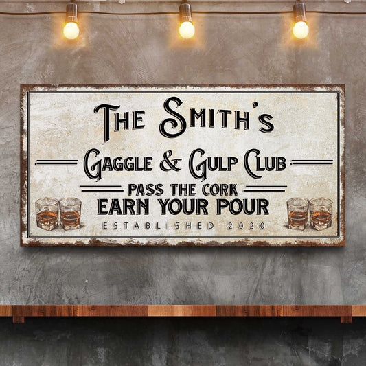 Gaggle & Gulp Club Sign  - Image by Tailored Canvases