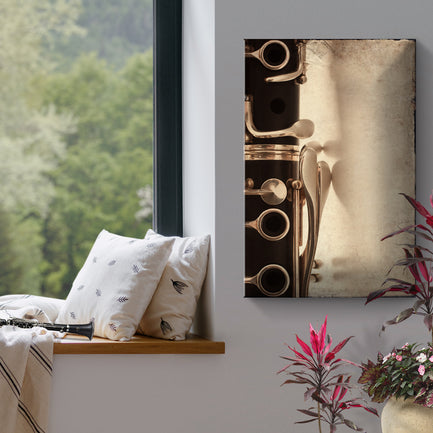 Clarinet Grunge Canvas Wall Art