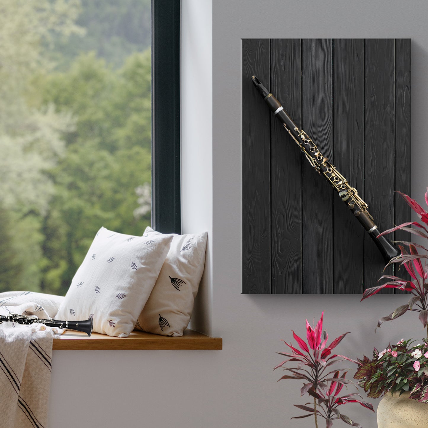 Clarinet  Modern Canvas Wall Art Style 1 - Image by Tailored Canvases